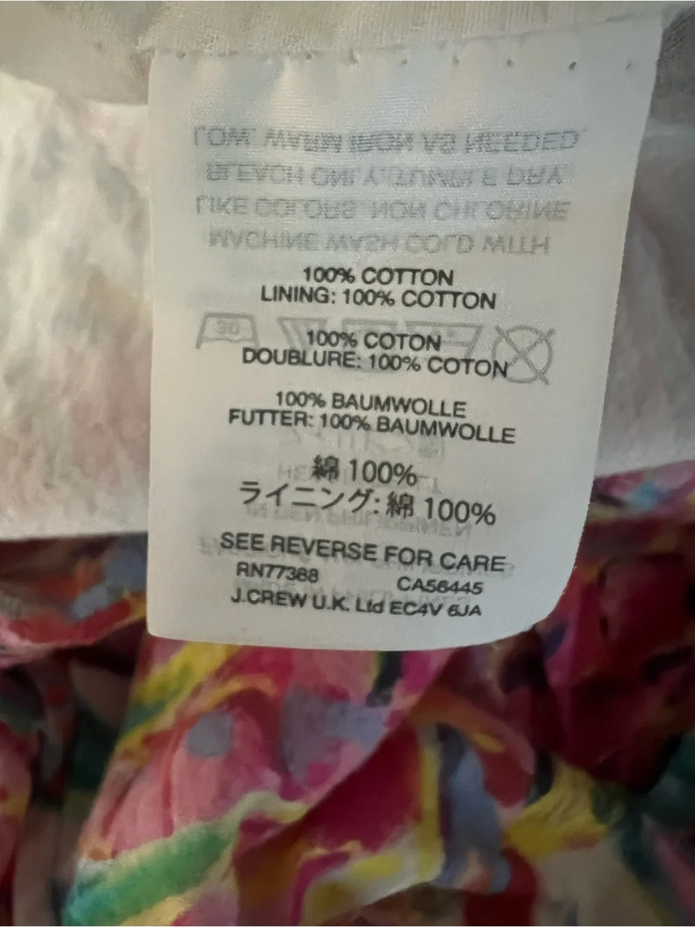 J. Crew Pastel Watercolor Slip Dress in Pink, Green & Blue